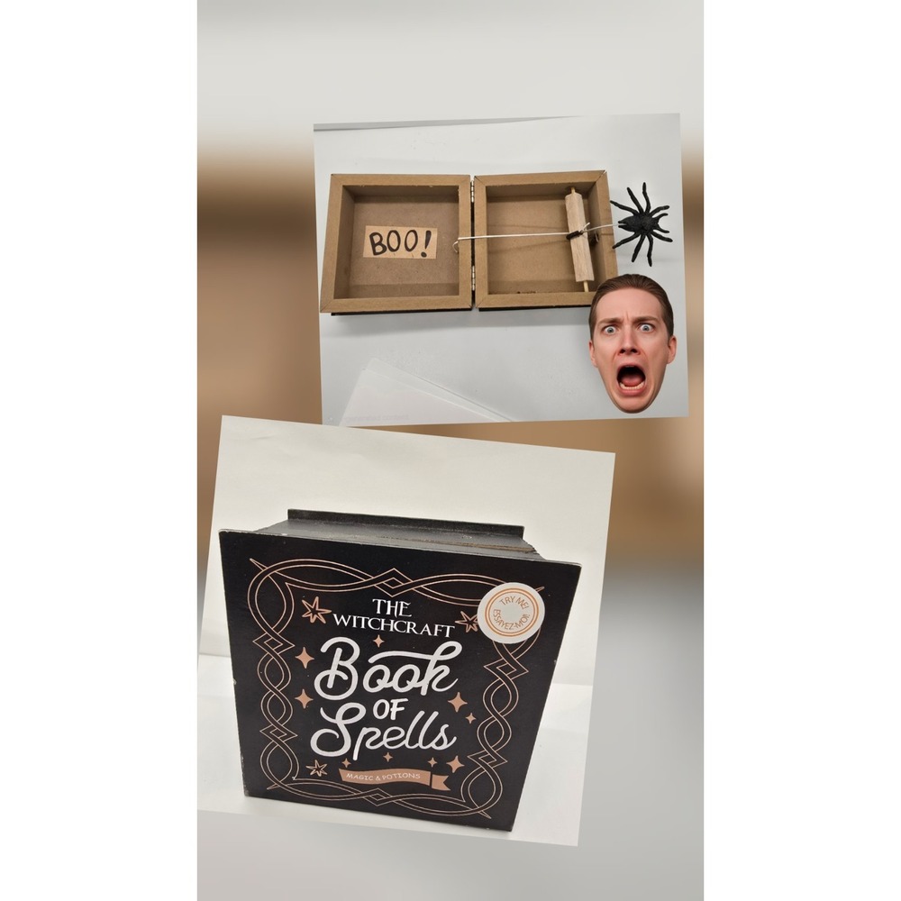 Halloween Book Spider Prank Scare Box Hidden in Case Scarebox Gag Toy Gift Box